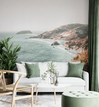 Big Sur Coastline mural wallpaper offering a stunning ocean view.

