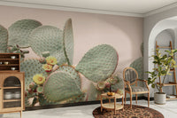 Cactus Blossom Dreams wallpaper mural perfect for nature lovers.

