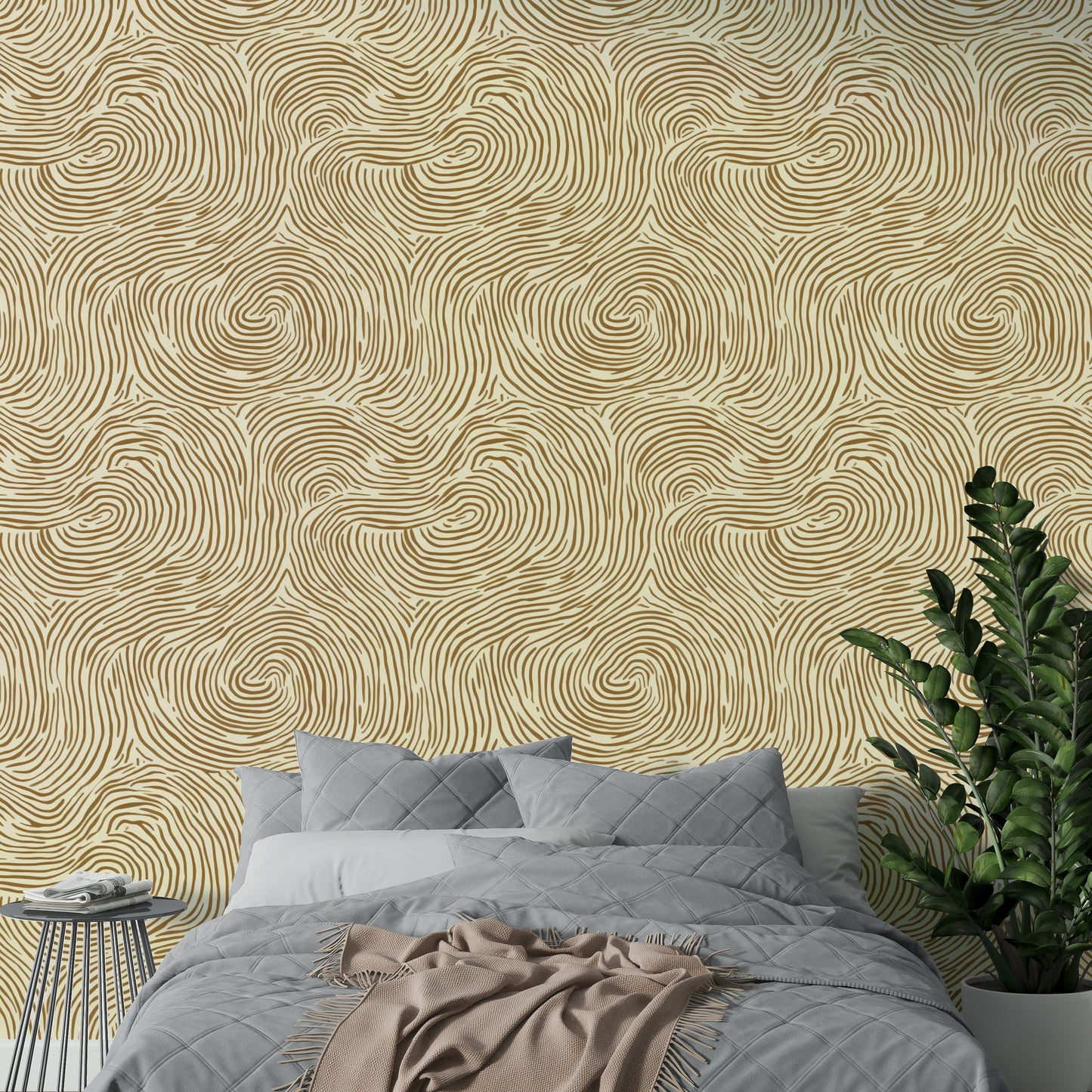 Textured woven wallpaper for a refined, elegant room look.

