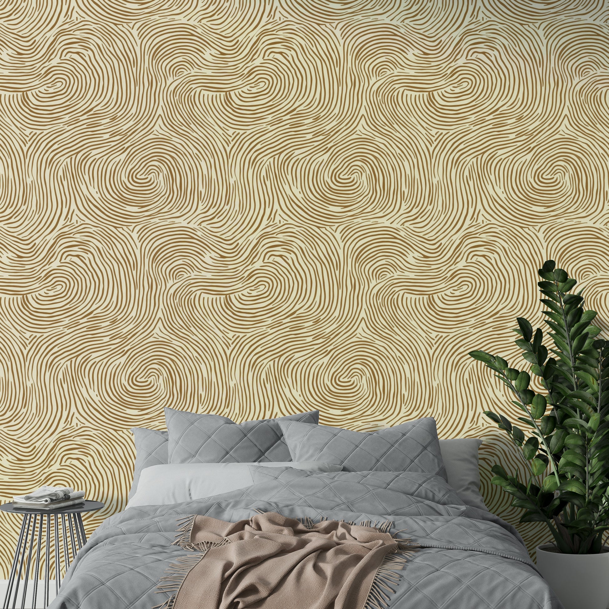 Textured woven wallpaper for a refined, elegant room look.

