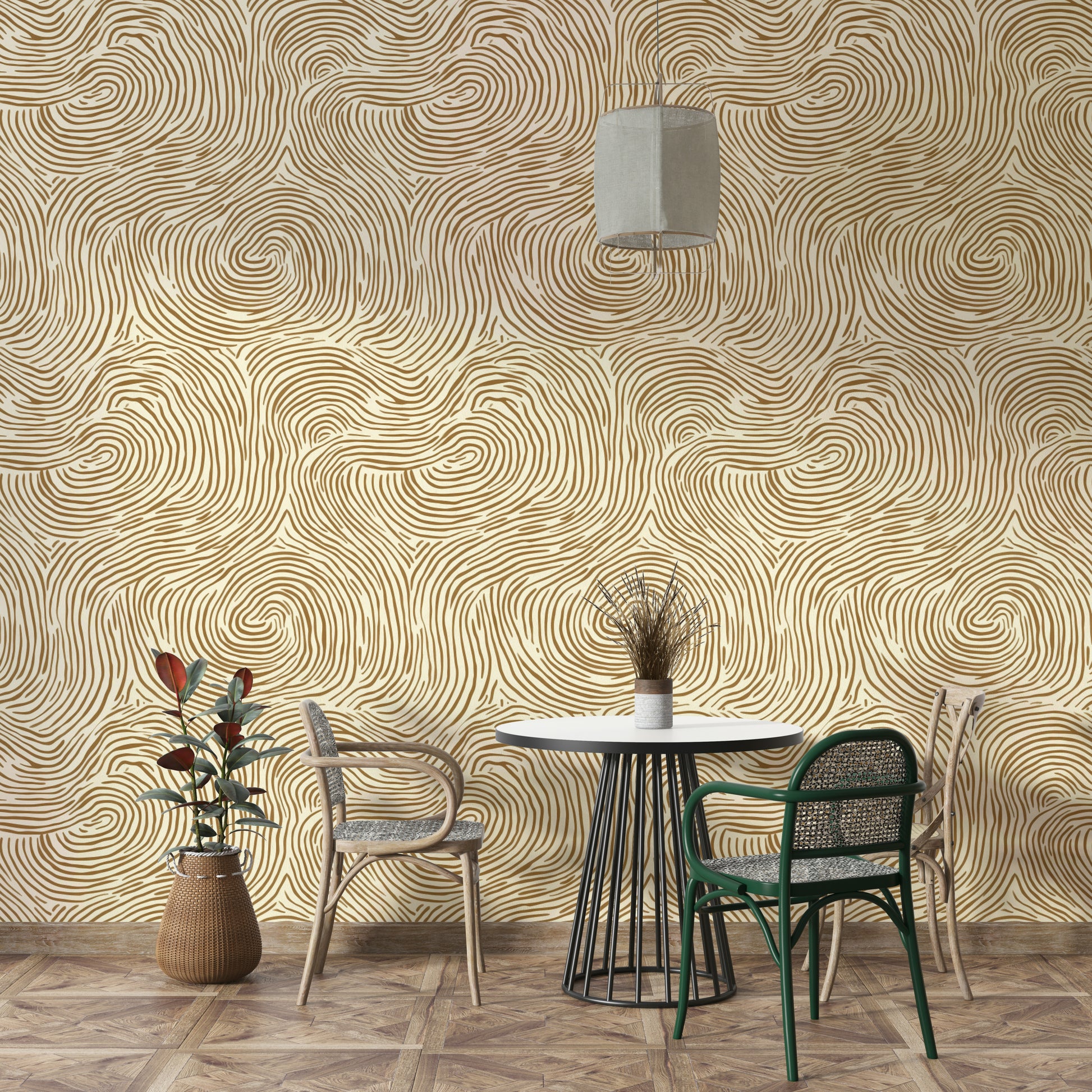 Elegant woven wallpaper mural with a natural, sophisticated look.

