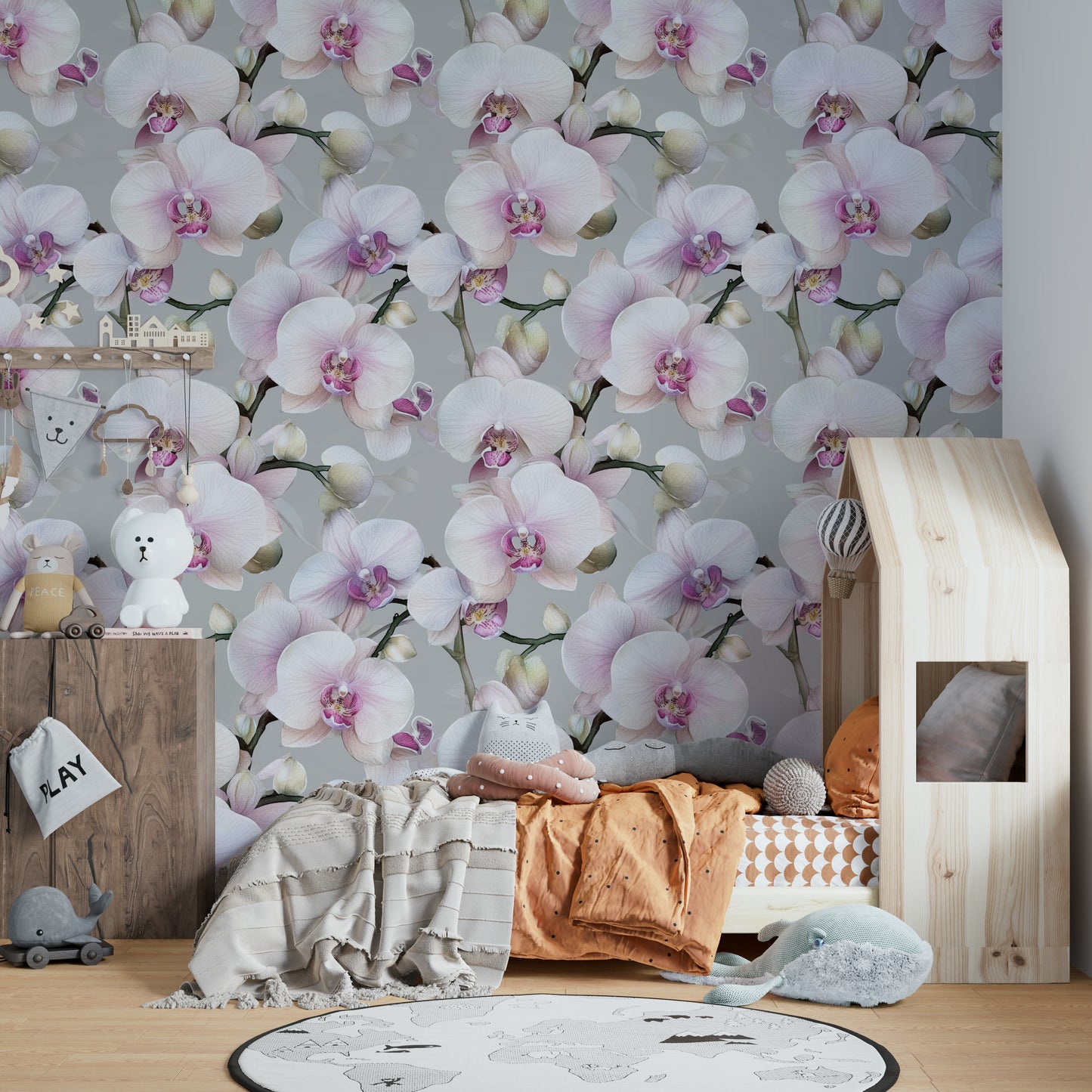 Elegance of the Orchid Wallpaper with delicate orchid blooms.


