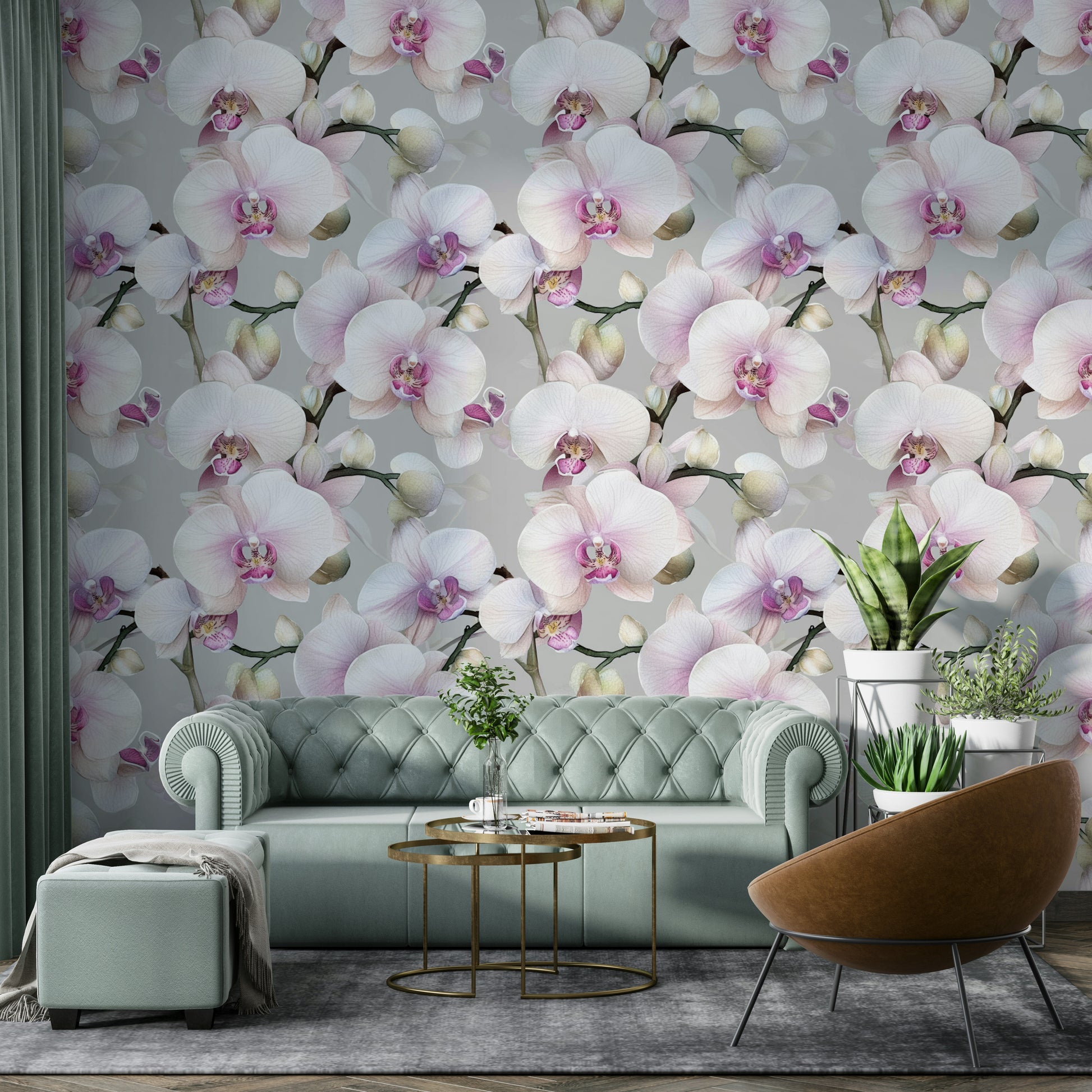Elegant orchid flower wallpaper perfect for serene spaces.


