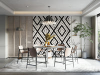 Grey and white abstract mosaic wallpaper design

