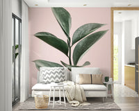 Subtle color wallpaper in natural pink and green

