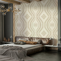 Classic damask pattern in light golden hues

