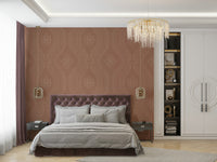Neutral damask wallpaper with classic ogee design

