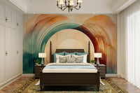 Teal Dream Arches 2 Wall Mural featuring elegant teal arches.

