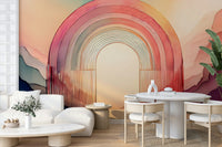 Bright and playful rainbow arch design for joyful room decor.

