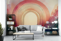 Cheerful rainbow arch design in the Rainbow Dream Arches 2 mural.

