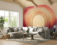 Colorful rainbow arch design in Rainbow Dream Arches 2 mural.

