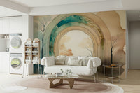 Tranquil, nature-filled Dream Portal wall mural for a calming room.

