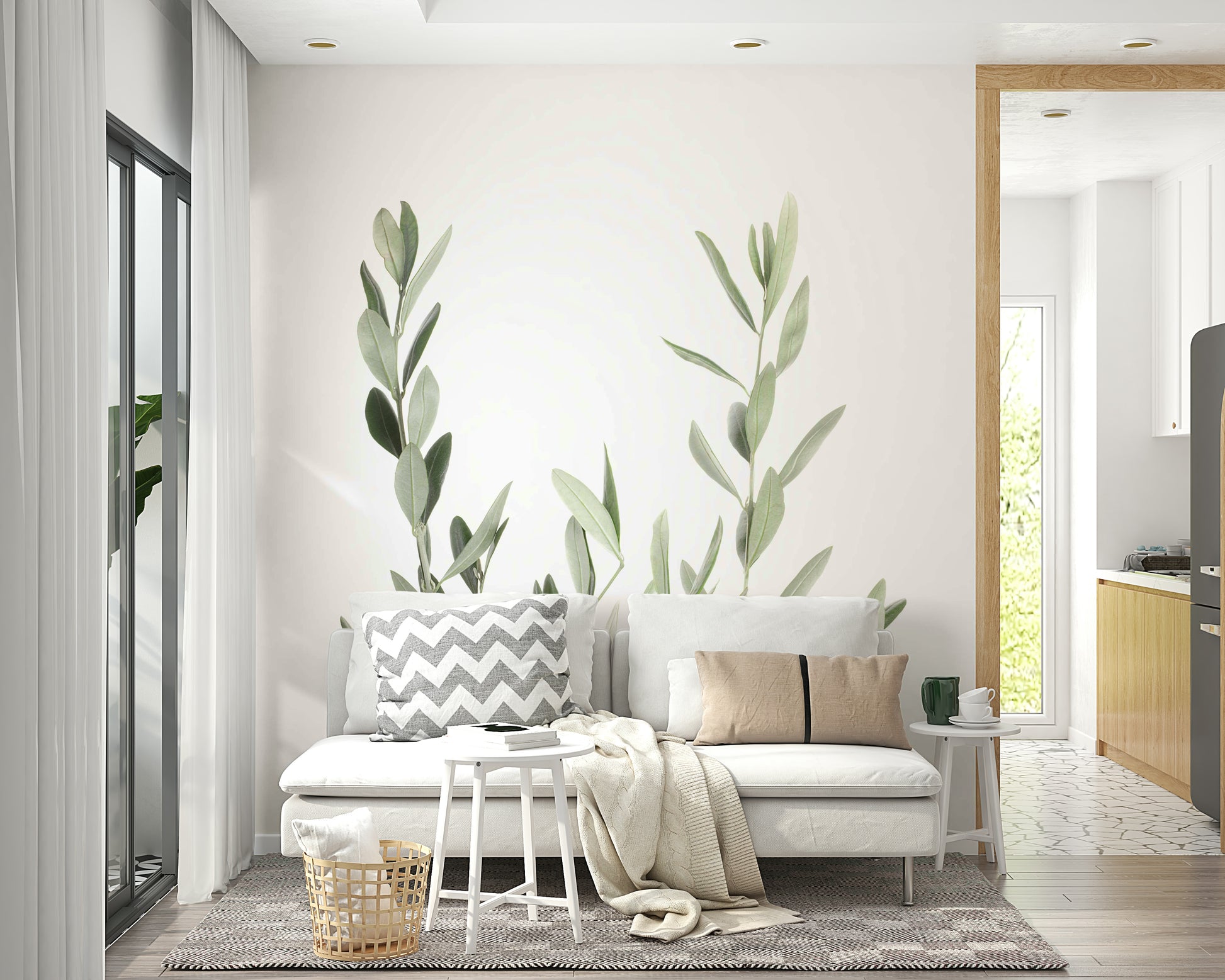 Nature-inspired Botanical III mural wallpaper with plants.

