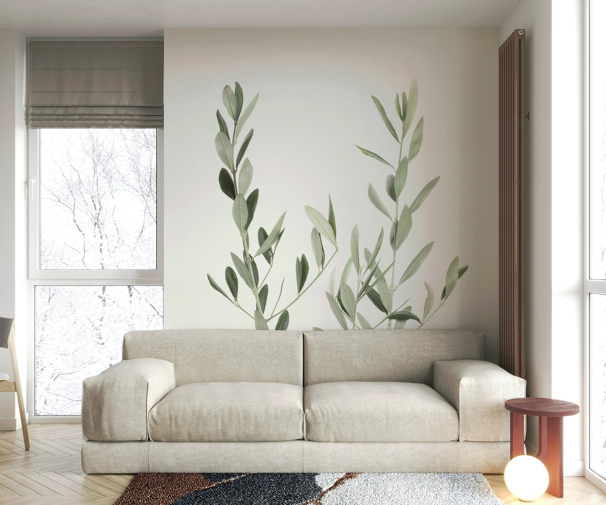 Fresh leafy design in Botanical III wall mural.

