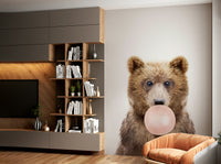 Joyful Bubble Gum Bear wall mural for a bright, fun atmosphere.

