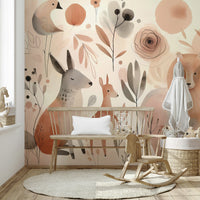 Playful Whimsical Wild Things mural creating a lively room atmosphere.

