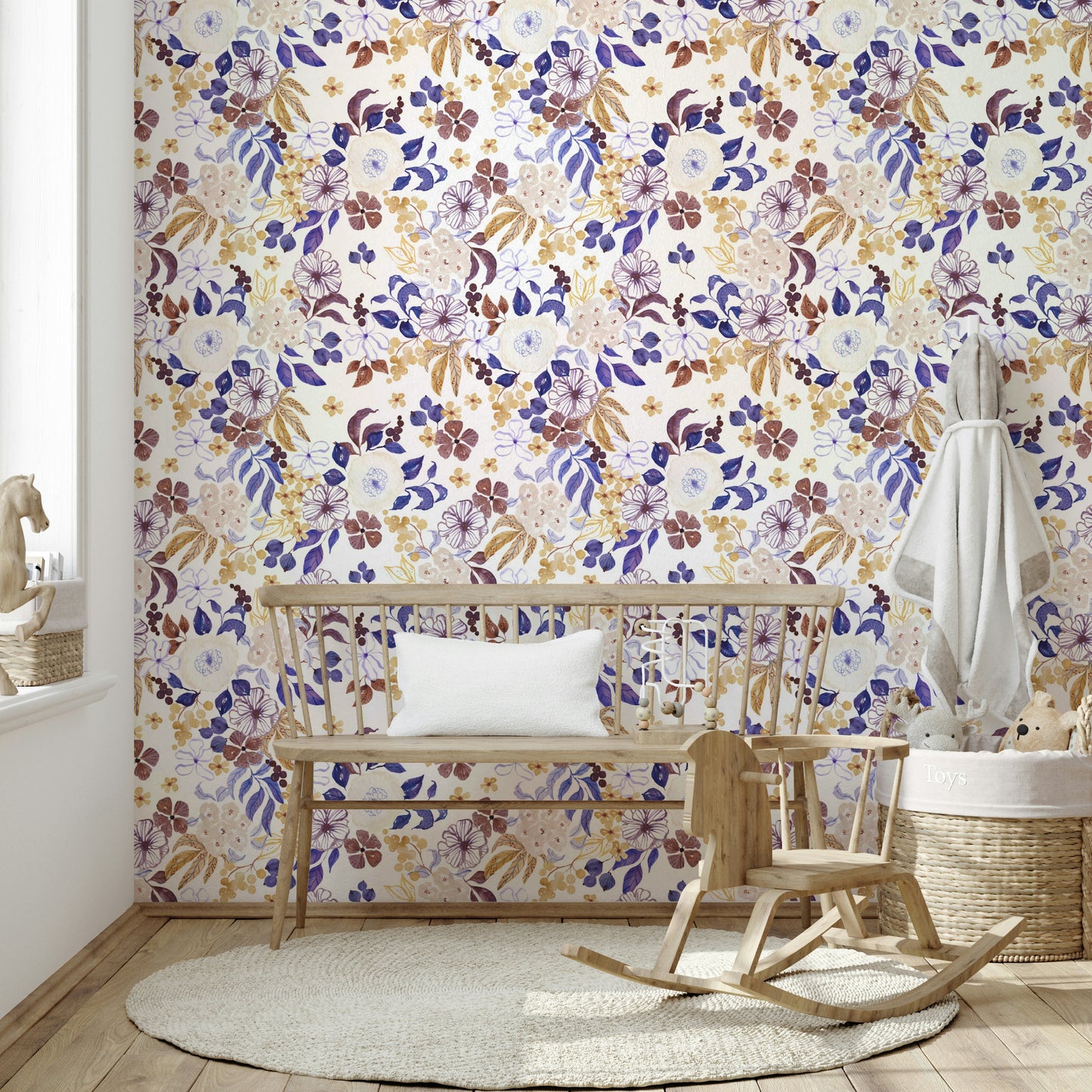 Subtle floral wallpaper for serene interiors


