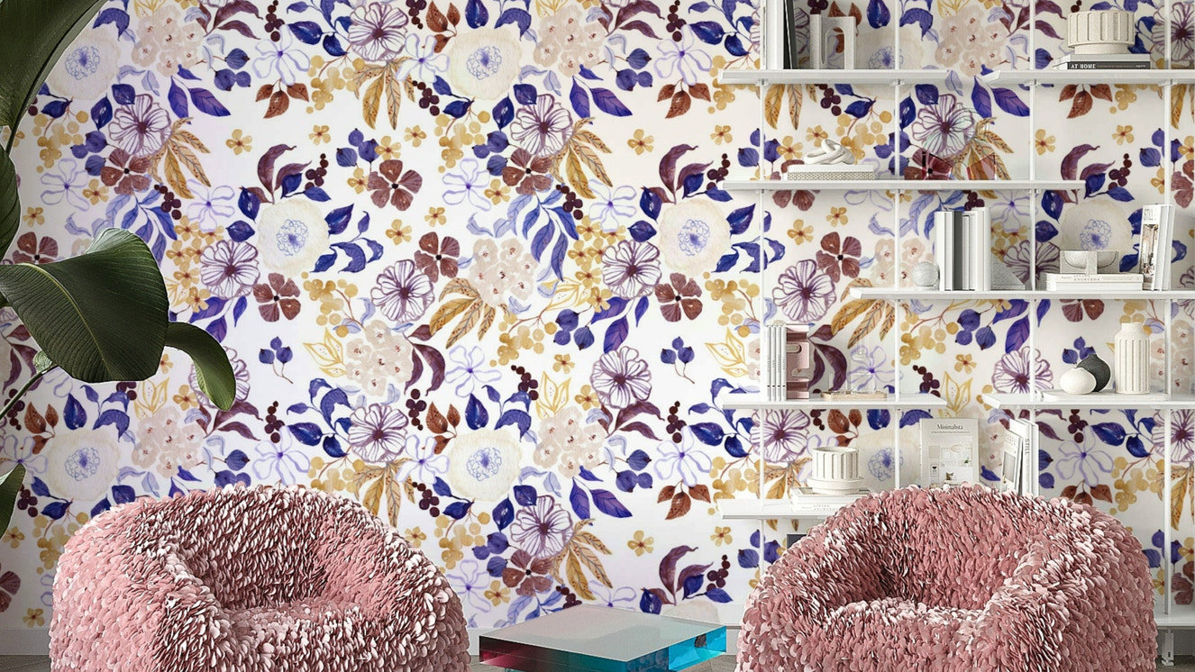 Understated botanical wallpaper for calm spaces

