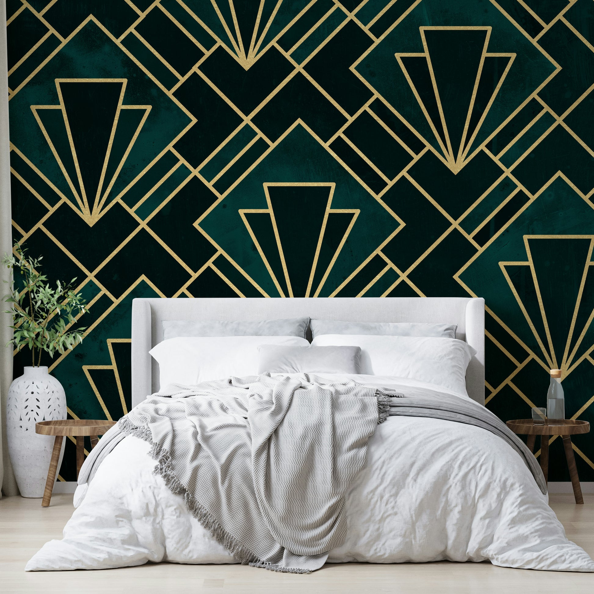 Bold and sophisticated Art Deco mosaic wall mural for rooms.

