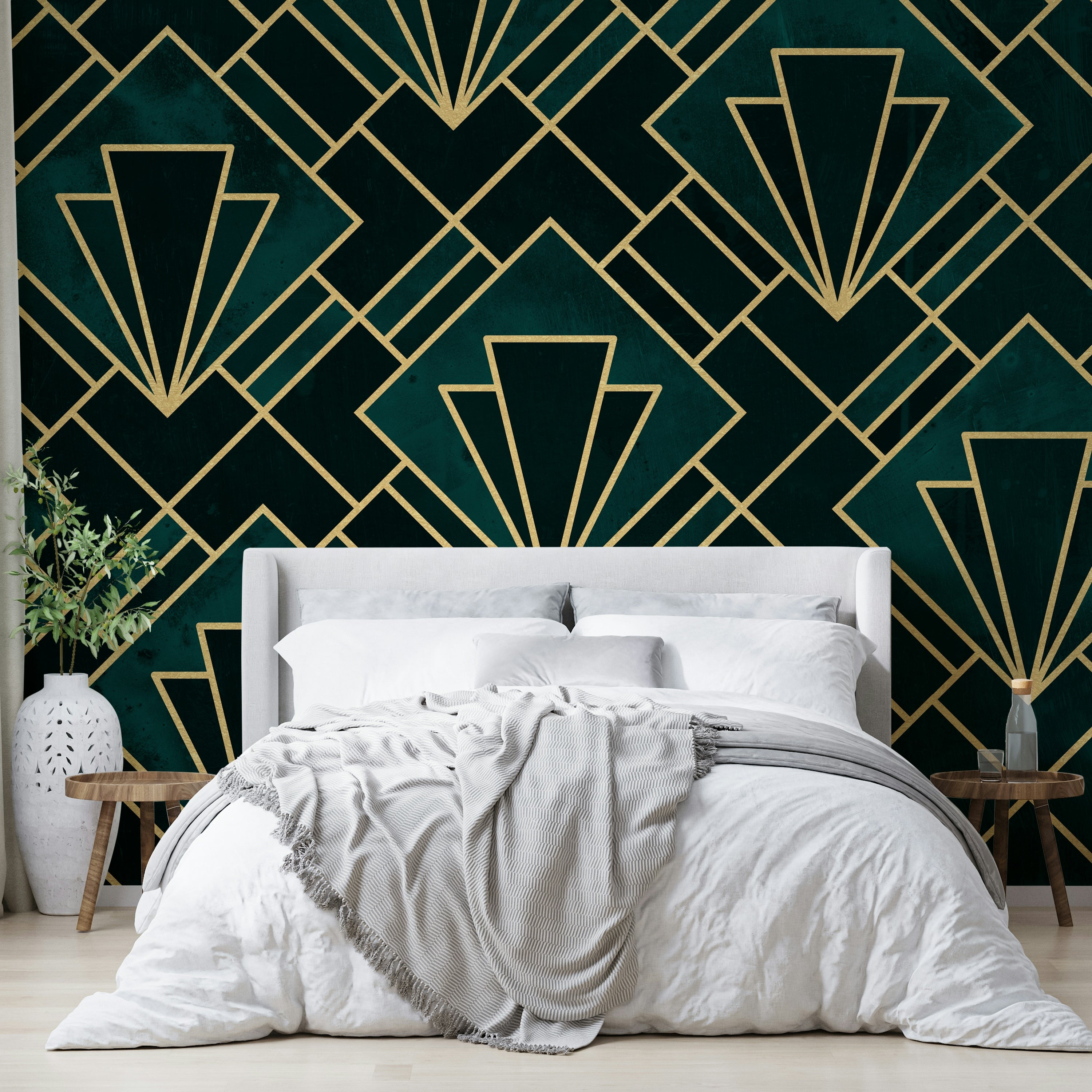 Bold and sophisticated Art Deco mosaic wall mural for rooms.

