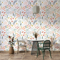Bright and fresh floral design wallpaper for lively interiors.

