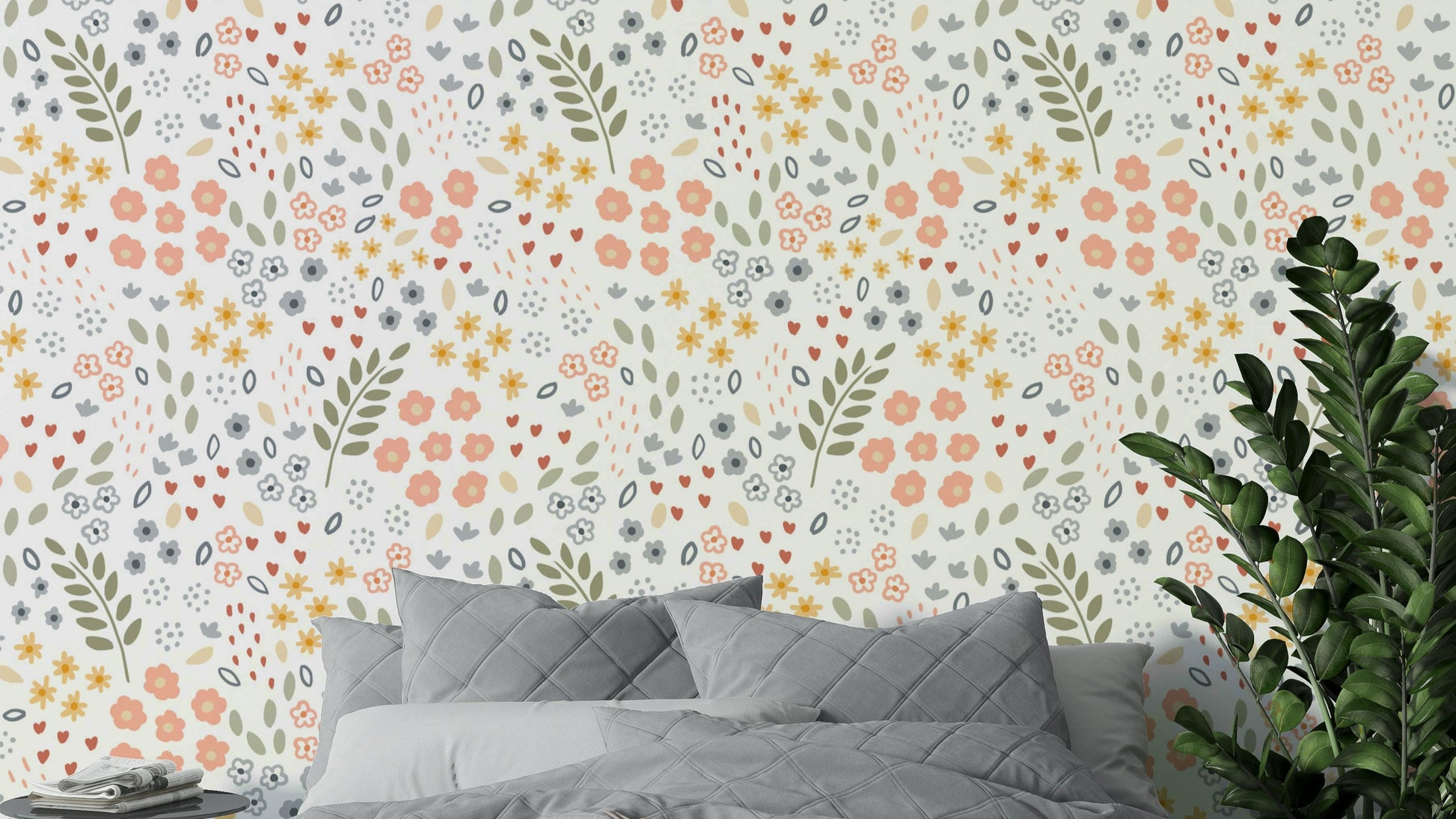 Soft Floral Dreams wallpaper in pastel floral design.

