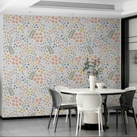 Delicate floral wallpaper for peaceful room decor.

