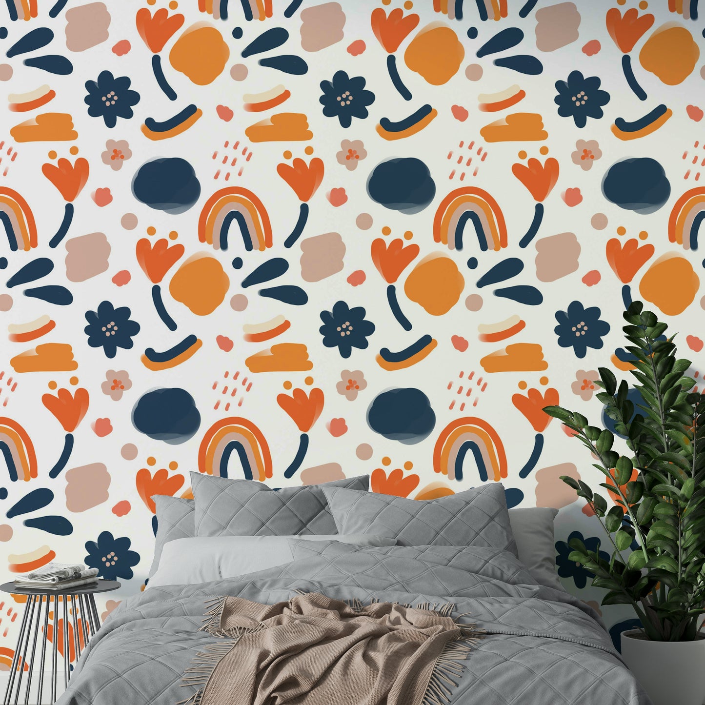 Bold, vintage-inspired floral wallpaper for lively rooms.

