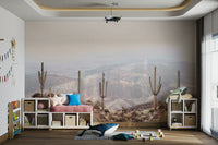 Quiet desert landscape mural bringing the beauty of nature indoors.

