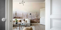 Desert vista mural creating a serene and natural home atmosphere.

