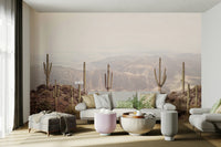 Peaceful desert vista wall mural for a relaxing, nature-inspired space.

