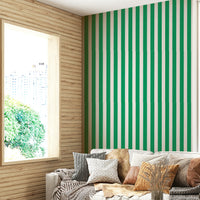 Classic jade green stripes wallpaper with a clean look

