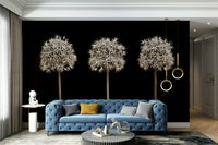 Modern nature-inspired allium mural for a striking room look.

