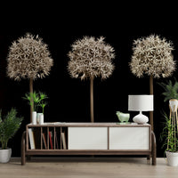 White allium flower mural adding elegance and sophistication to your space.

