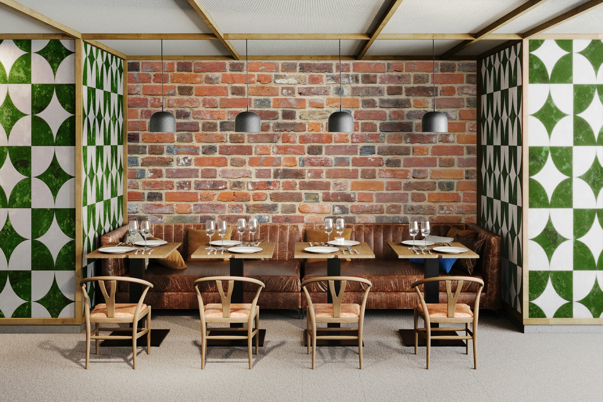 Rustic Brick Wall Wall Mural with exposed brick texture.

