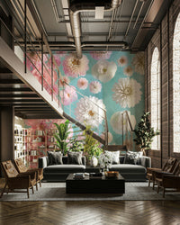 Gentle floral wallpaper mural for peaceful interiors.

