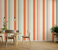 Bold striped wallpaper with fresh summer colors


