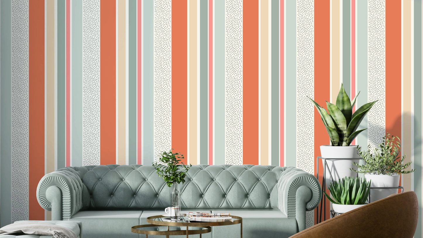Summer stripes wallpaper with pastel color palette

