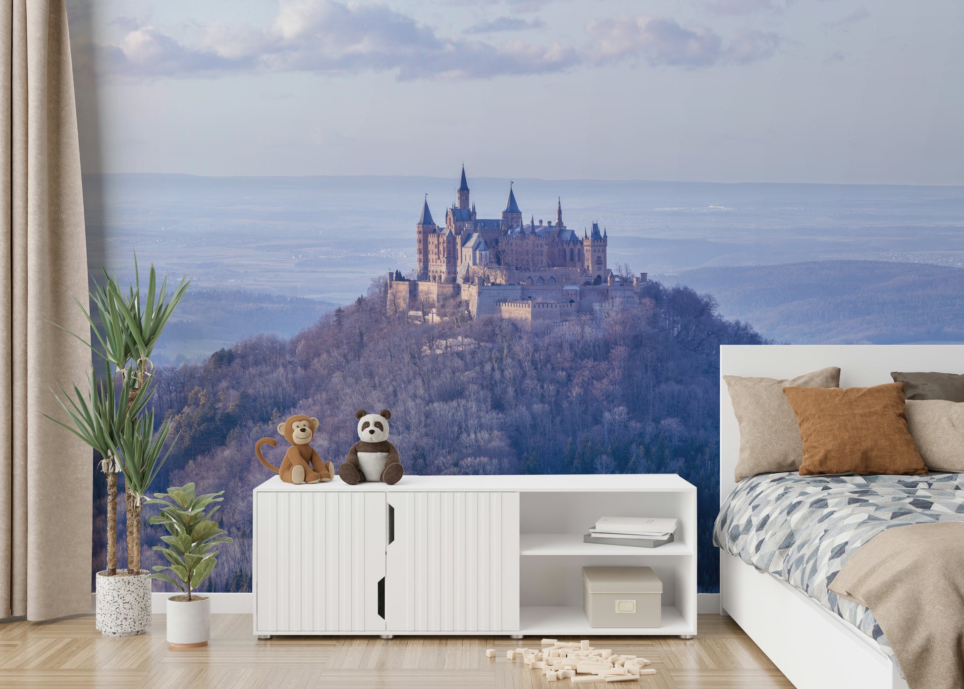 Hohenzollern Castle wall mural with rolling hills

