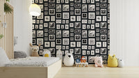 Dark grey wallpaper with fairytale fantasy animals

