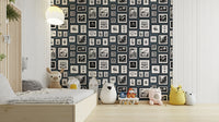 Magical creature print wallpaper in deep blue shades

