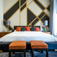 Elegant Art Deco black and white wall mural design

