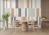 Soft muted pastel tiles wall mural with clean lines

