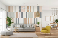 Muted pastel tile mural for serene home interiors

