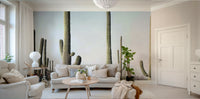 Cactus-filled desert scene wall mural for stylish rooms.

