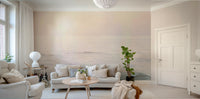 Pastel ocean dawn mural for soothing interior decor.

