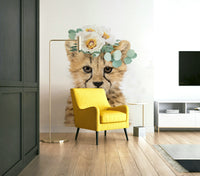 Floral cheetah cub wall mural bringing nature indoors

