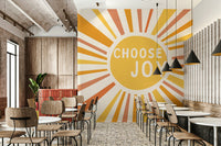 Warm Choose Joy wall mural with sunny color palette

