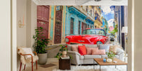 Cuban cruise wall mural showcasing colorful coastal vibes

