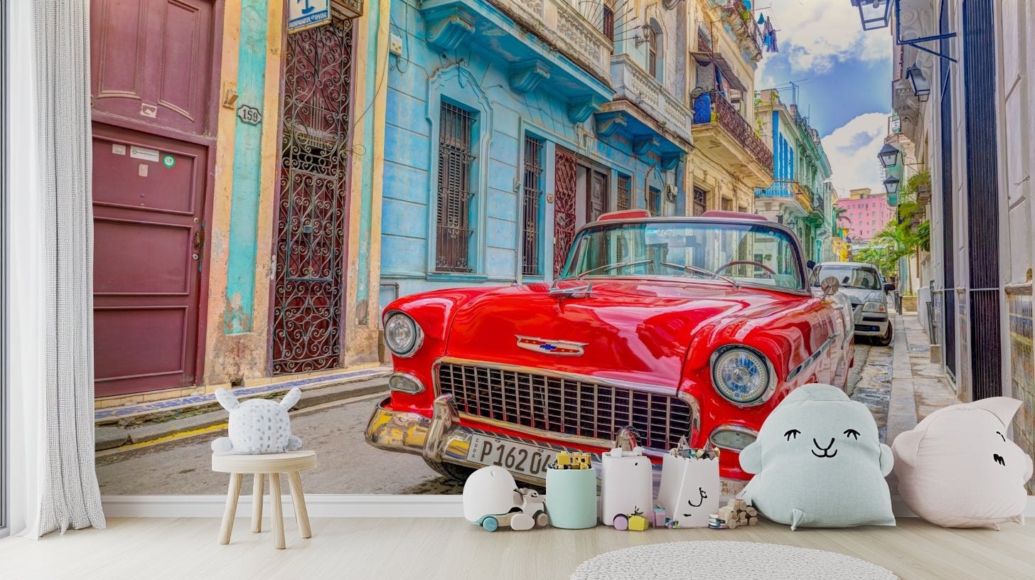 Scenic Cuban cruise wall mural capturing island beauty

